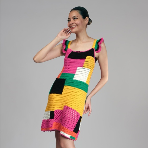 Zara Dresses & Skirts - Zara Limited Edition Patchwork Crochet Dress Medium
